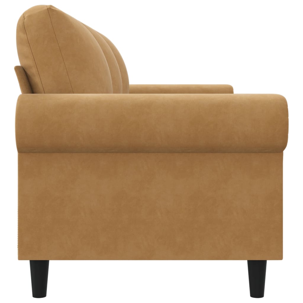 Divano a 3 Posti Marrone 180 cm in Velluto - homemem39