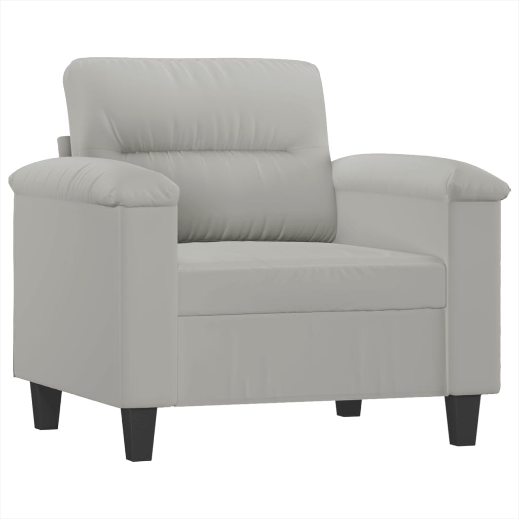Poltrona Grigio Chiaro 60 cm in Tessuto Microfibra - homemem39