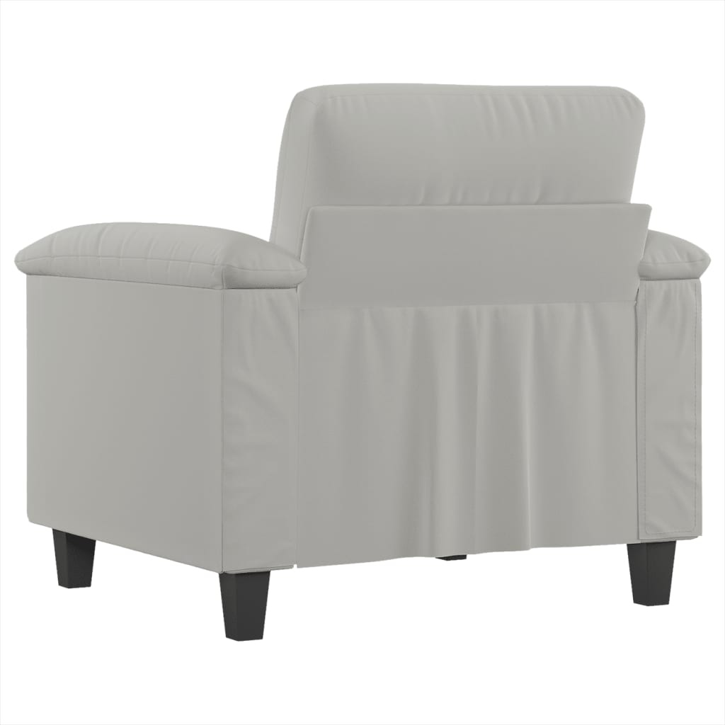 Poltrona Grigio Chiaro 60 cm in Tessuto Microfibra - homemem39