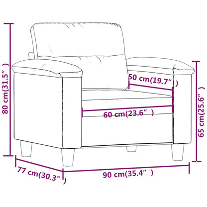 Poltrona Grigio Chiaro 60 cm in Tessuto Microfibra - homemem39