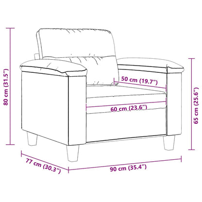 Poltrona Grigio Chiaro 60 cm in Tessuto Microfibra