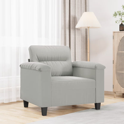 Poltrona Grigio Chiaro 60 cm in Tessuto Microfibra - homemem39