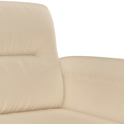 Divano a 2 Posti Crema 140 cm in Tessuto Microfibra - homemem39