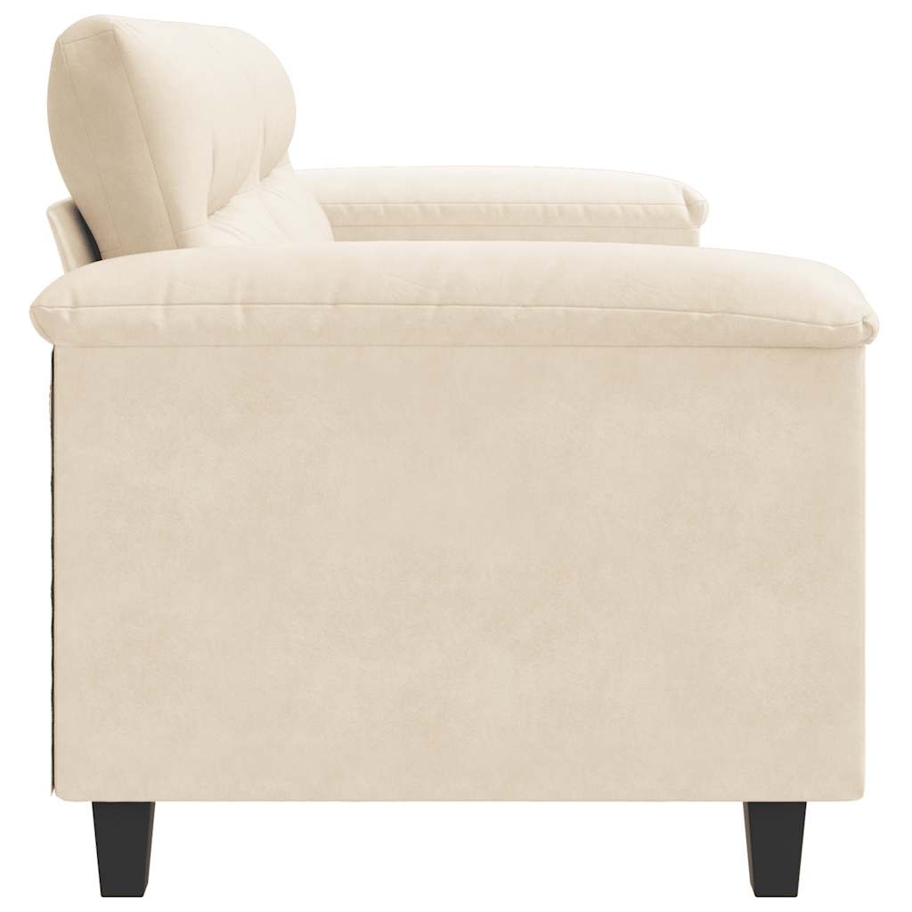 Divano a 2 Posti Beige 140 cm in Tessuto Microfibra