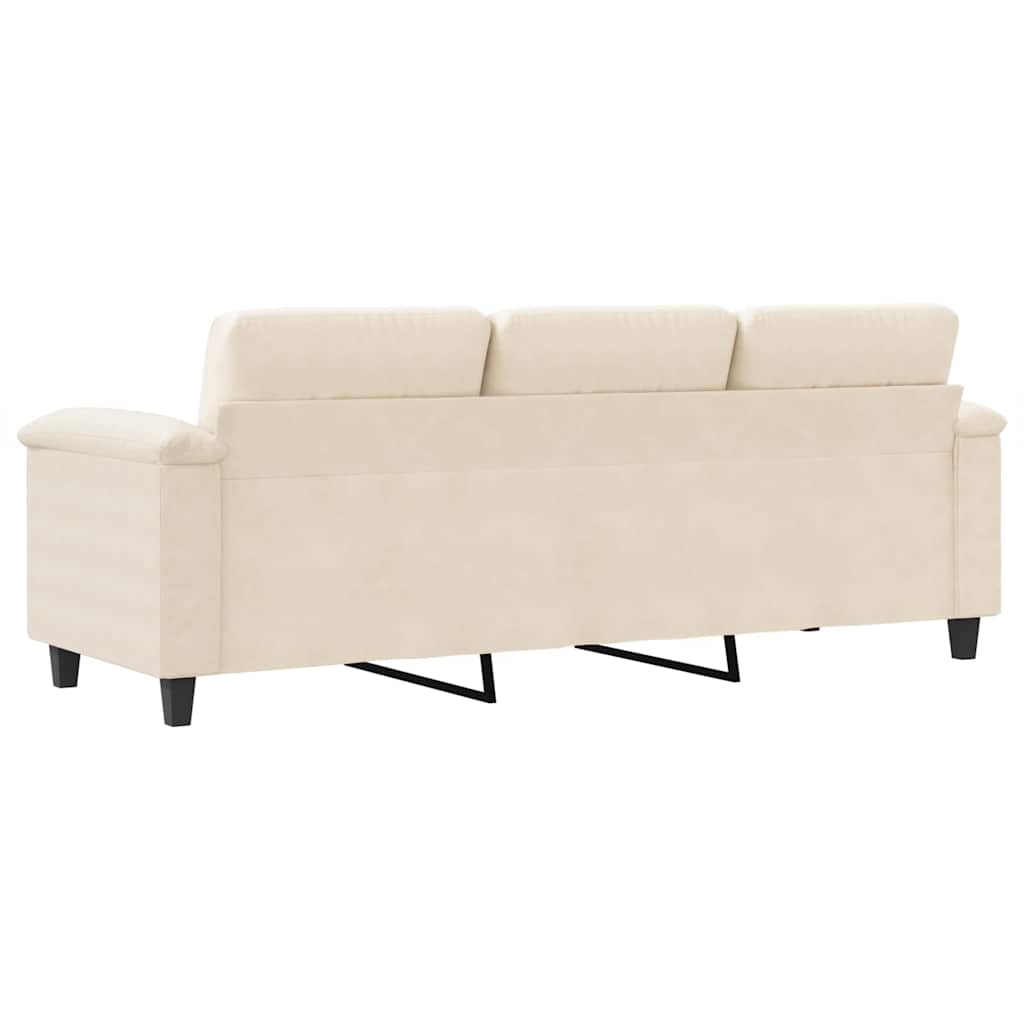 Divano a 3 Posti Beige 180 cm in Tessuto Microfibra | homemem39