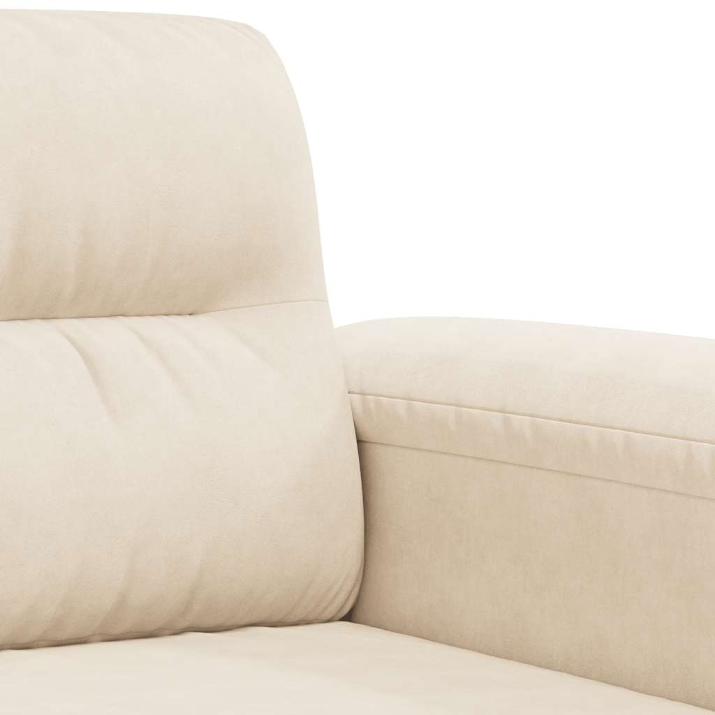 Divano a 3 Posti Beige 180 cm in Tessuto Microfibra | homemem39