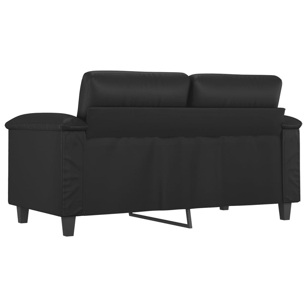 Divano a 2 Posti Nero 120 cm in Similpelle - homemem39