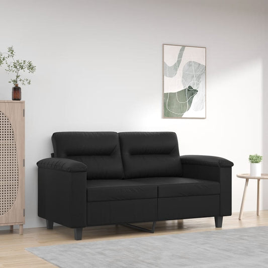 Divano a 2 Posti Nero 120 cm in Similpelle - homemem39