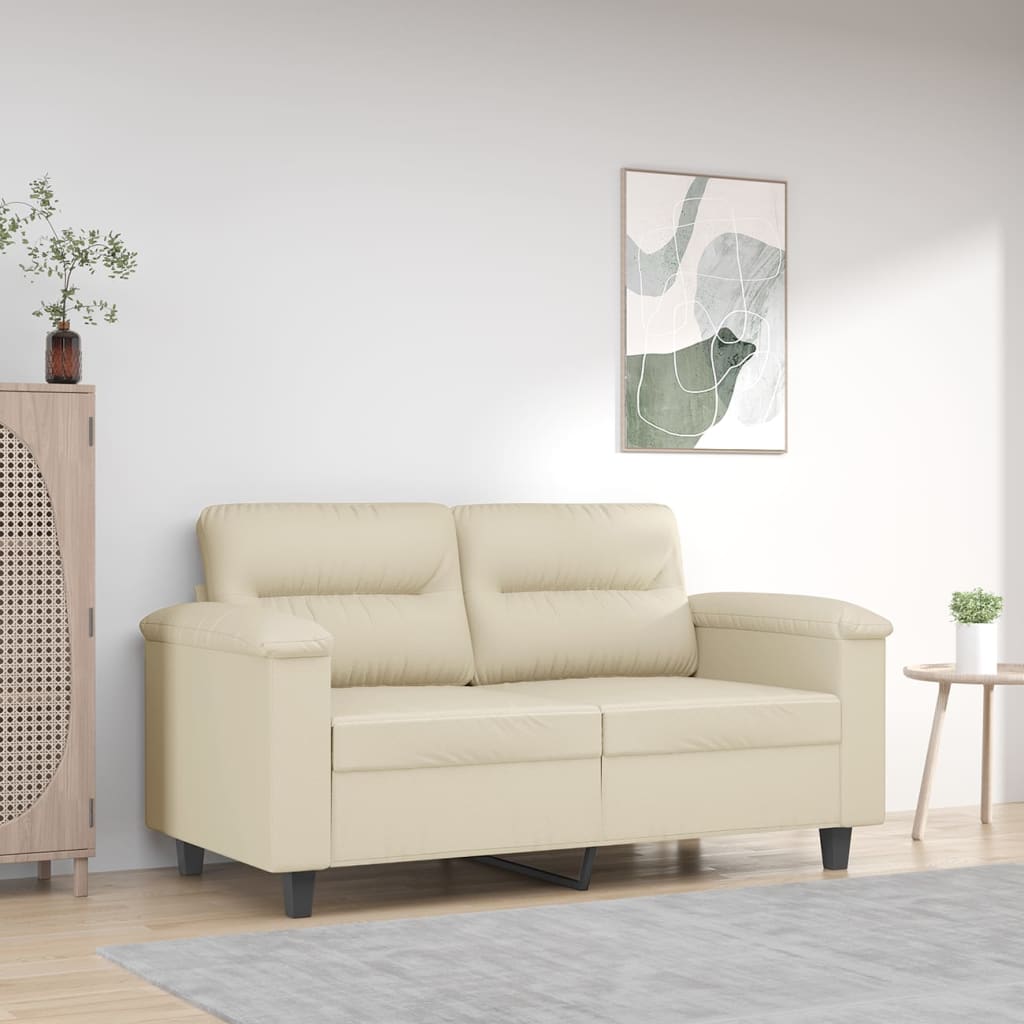Divano a 2 Posti Crema 120 cm in Similpelle - homemem39