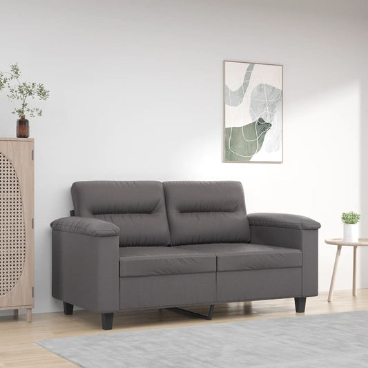 Divano a 2 Posti Grigio 120 cm in Similpelle | homemem39