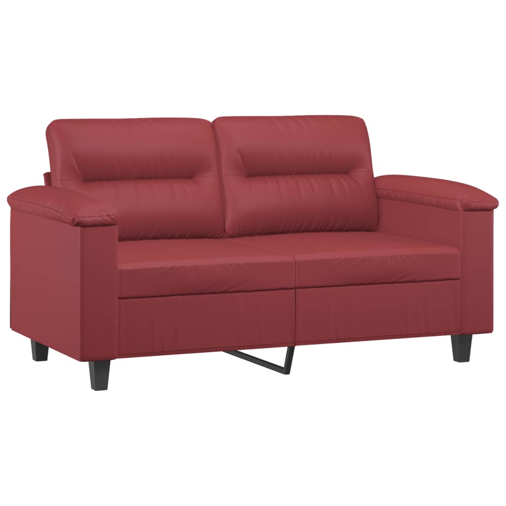 Divano a 2 Posti Rosso Vino 120 cm