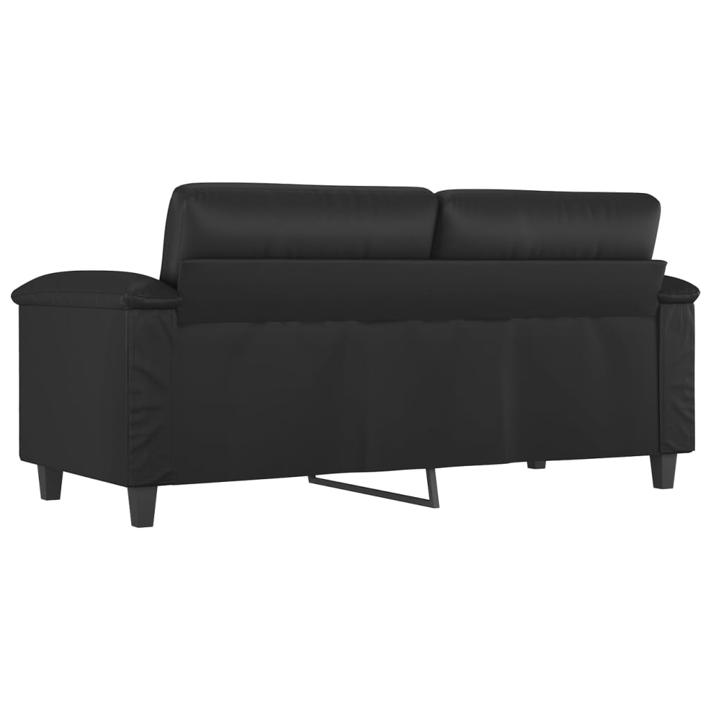 Divano a 2 Posti Nero 140 cm in Similpelle - homemem39
