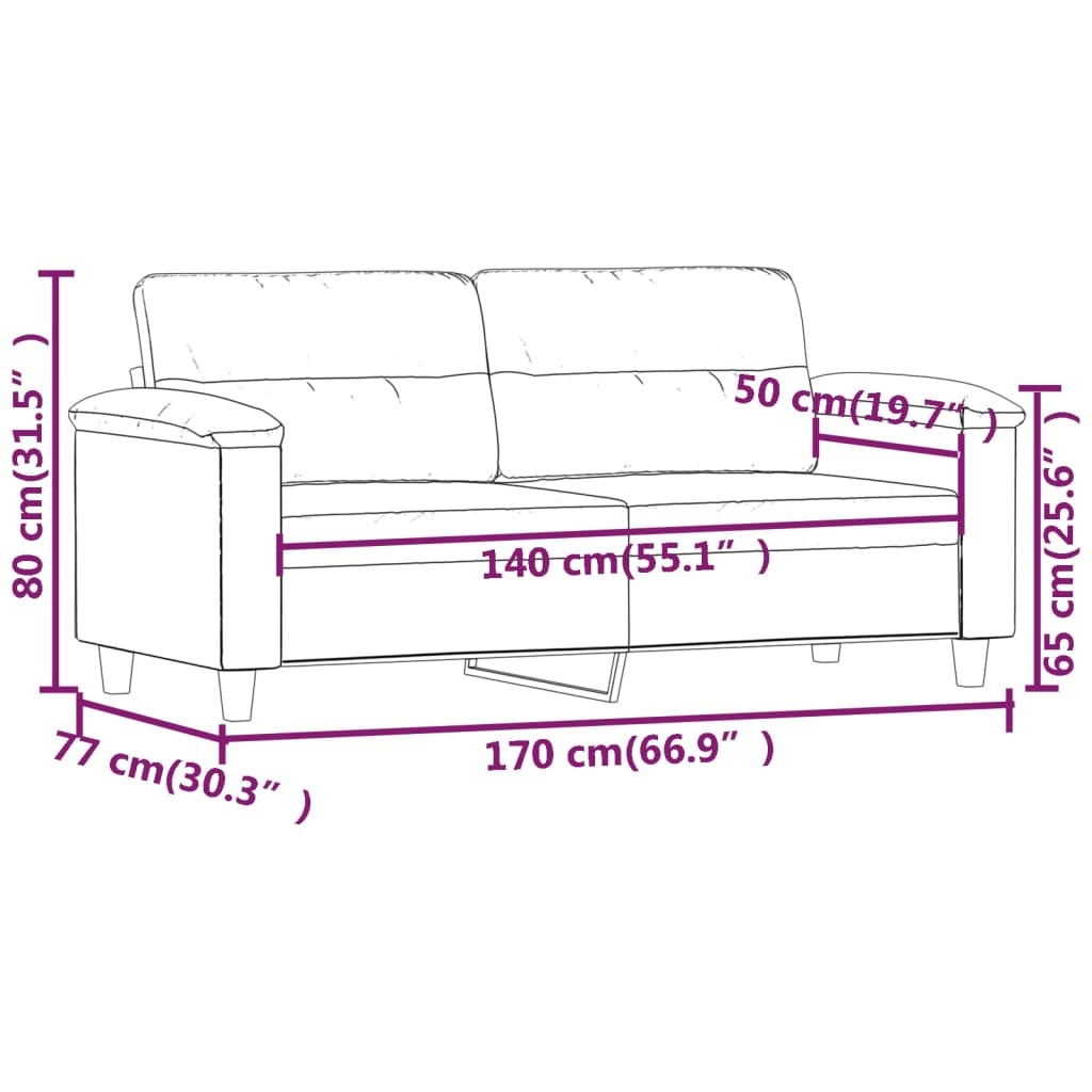 Divano a 2 Posti Nero 140 cm in Similpelle - homemem39