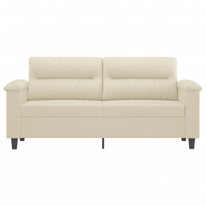 Divano a 2 Posti Crema 140 cm in Similpelle - homemem39