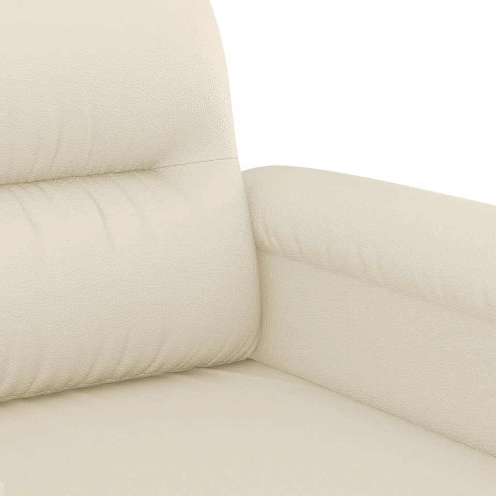 Divano a 2 Posti Crema 140 cm in Similpelle - homemem39