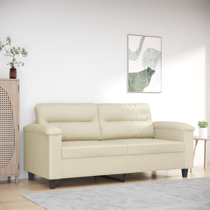 Divano a 2 Posti Crema 140 cm in Similpelle - homemem39