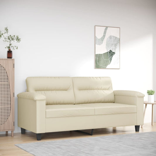 Divano a 2 Posti Crema 140 cm in Similpelle - homemem39