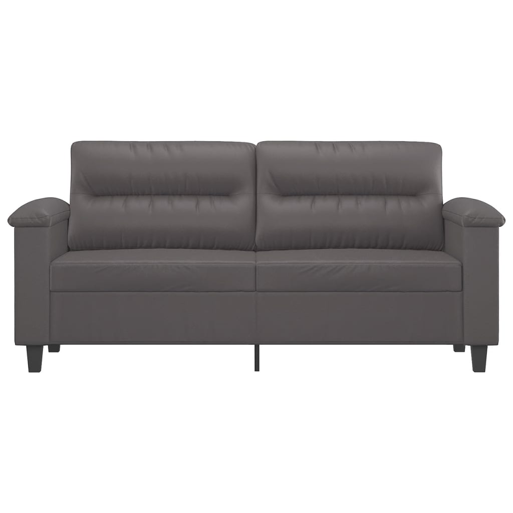 Divano a 2 Posti Grigio 140 cm in Similpelle | homemem39