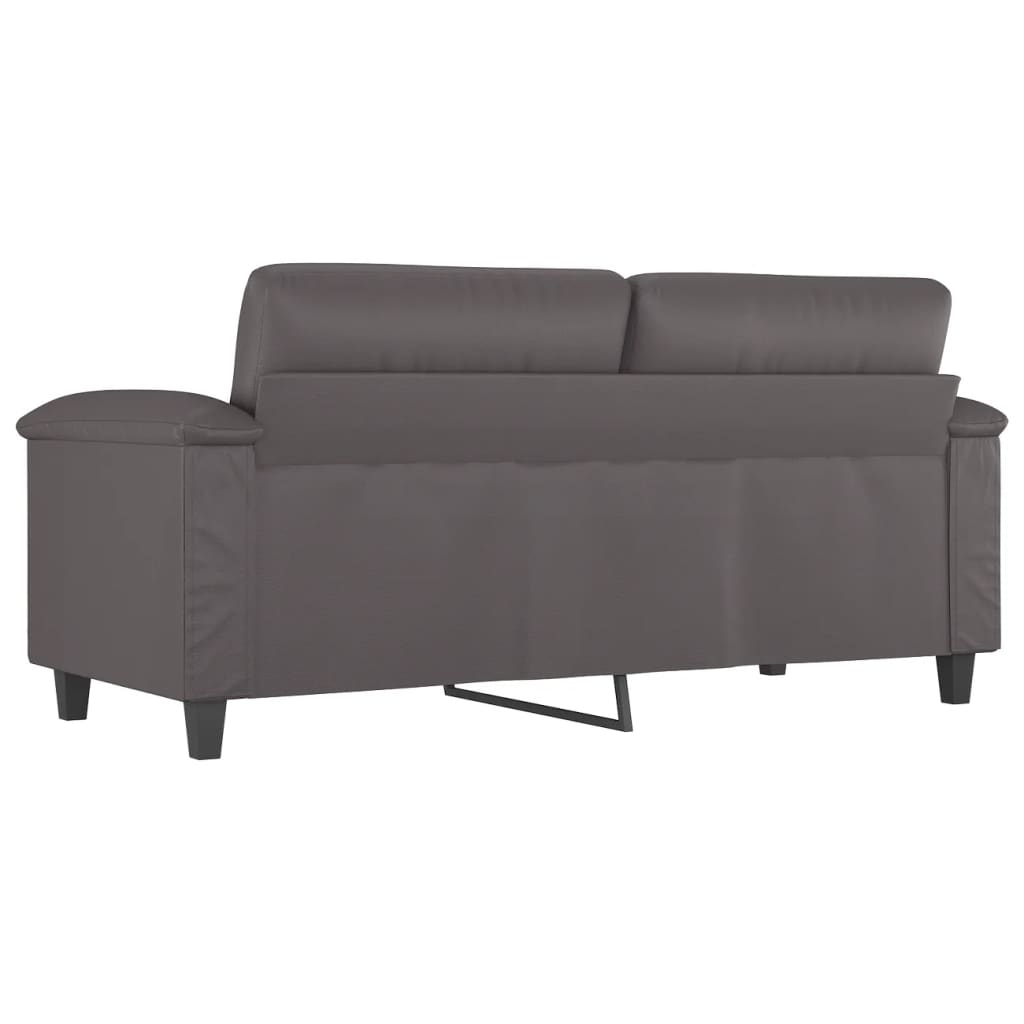 Divano a 2 Posti Grigio 140 cm in Similpelle | homemem39