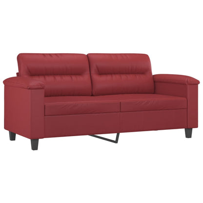 Divano a 2 Posti Rosso Vino 140 cm in Similpelle | homemem39