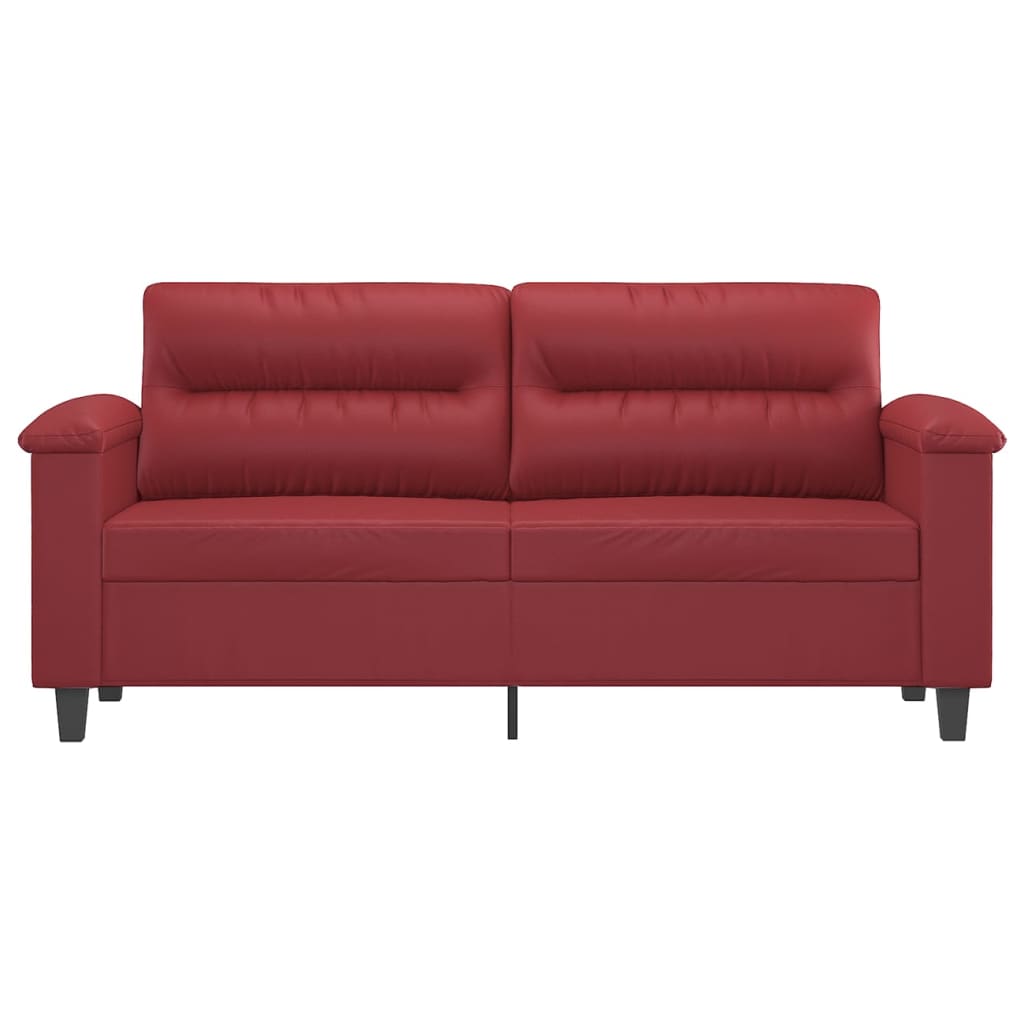 Divano a 2 Posti Rosso Vino 140 cm in Similpelle | homemem39