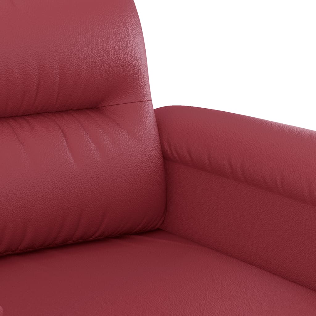 Divano a 2 Posti Rosso Vino 140 cm in Similpelle | homemem39