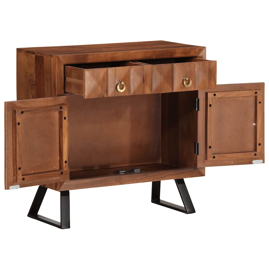 Cassettiera Marrone ambra 70x35x70 cm in Legno Massello Acacia - homemem39