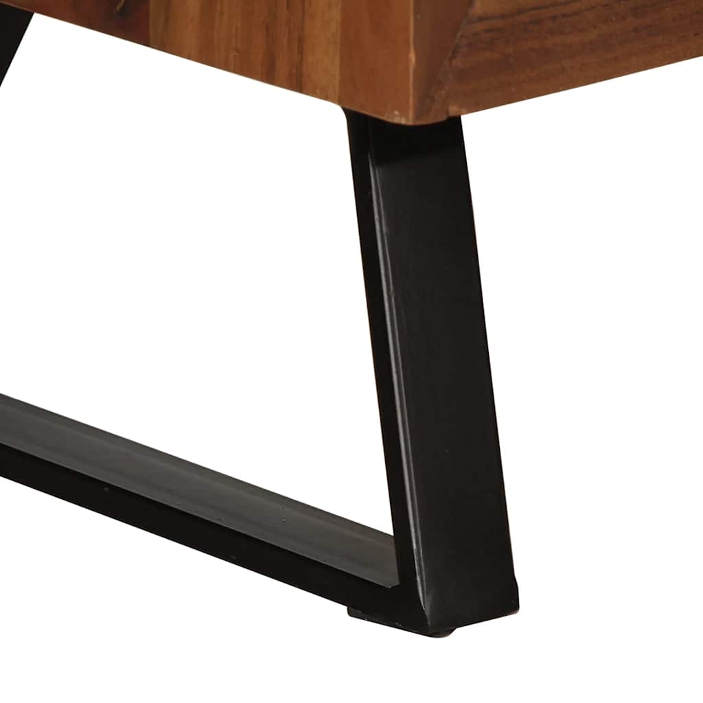 Cassettiera Marrone ambra 70x35x70 cm in Legno Massello Acacia - homemem39