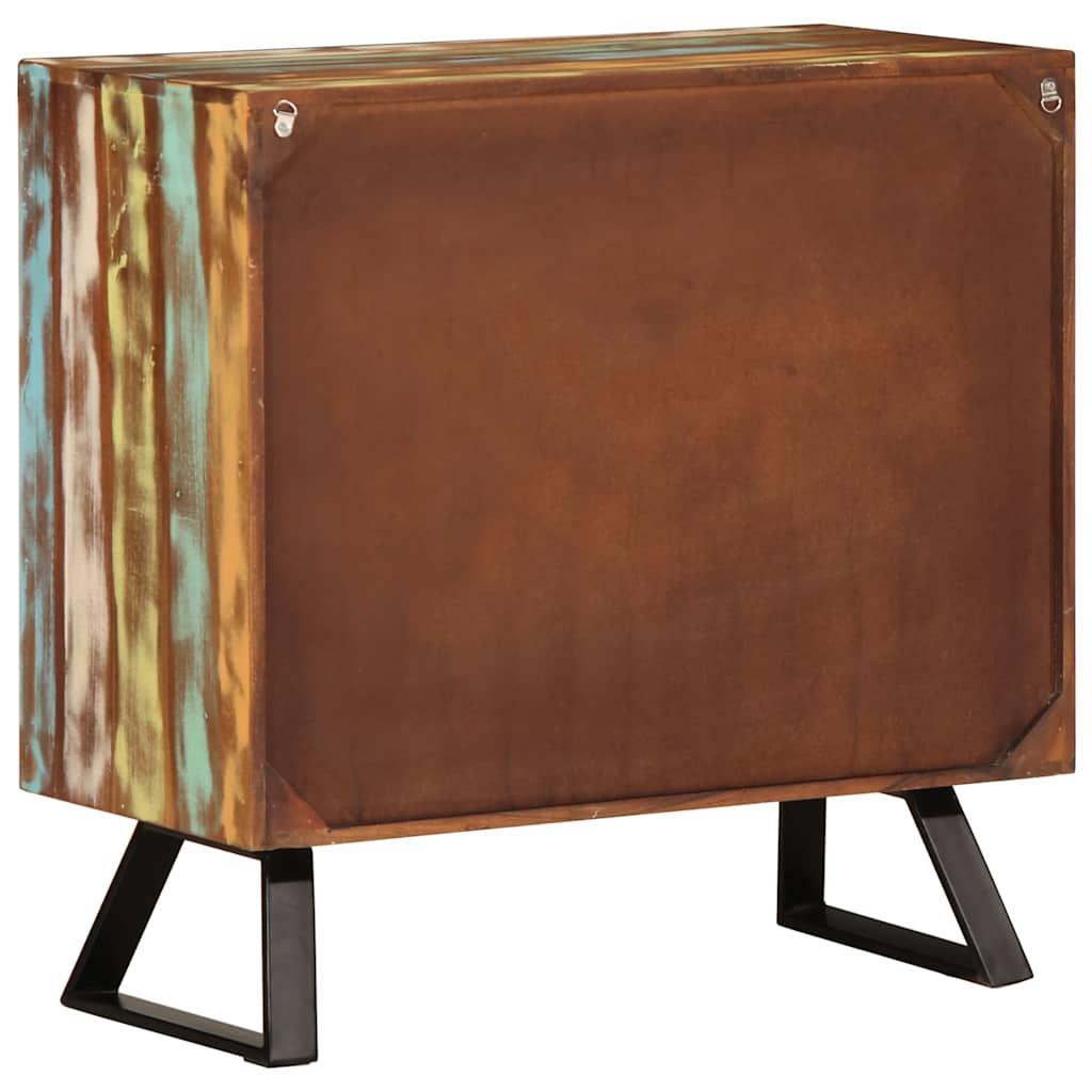 Cassettiera Multicolore 70x35x70 cm Legno Massello di Recupero