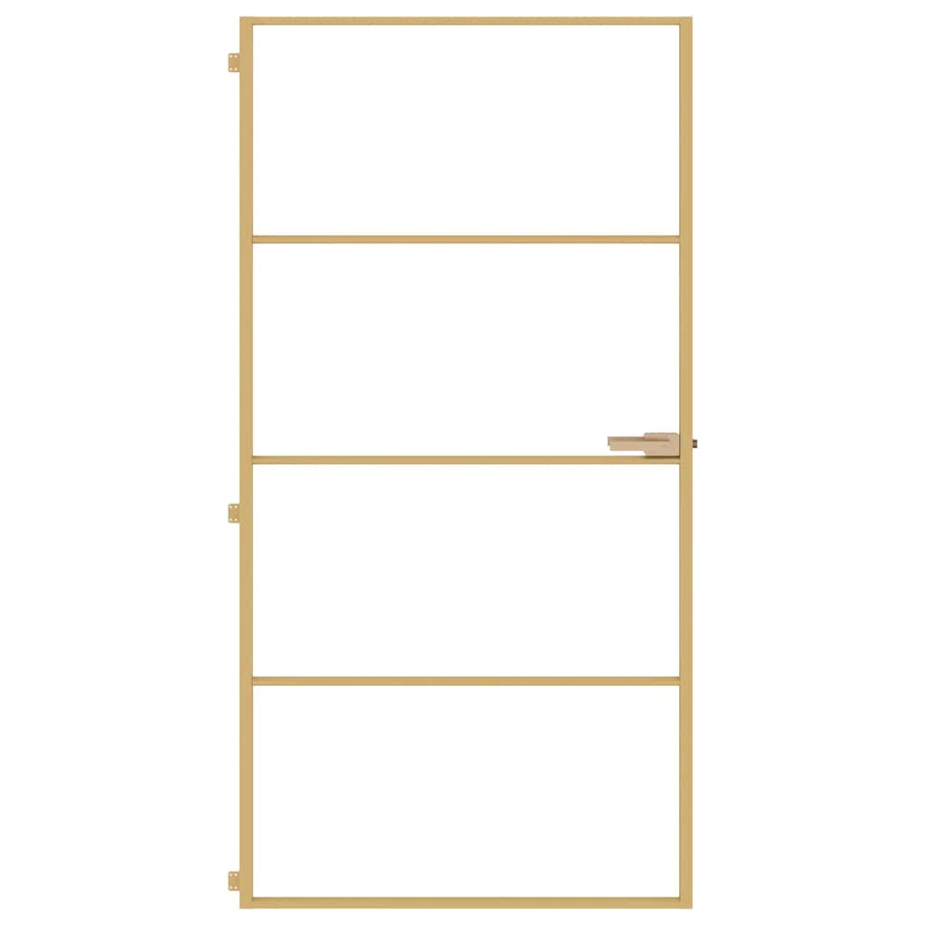 Porta Interni Sottile Oro 102,5x201,5 Vetro Temperato Alluminio | homemem39