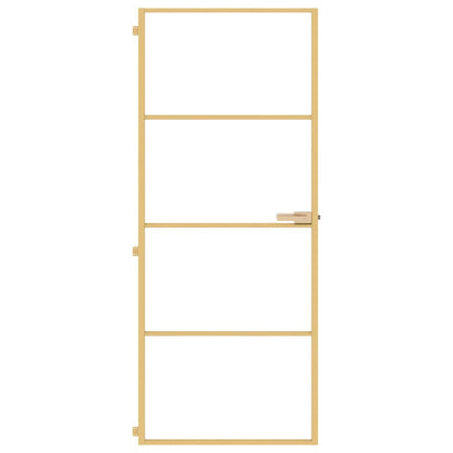 Porta Interni Sottile Oro 83x201,5cm Vetro Temperato Alluminio | homemem39