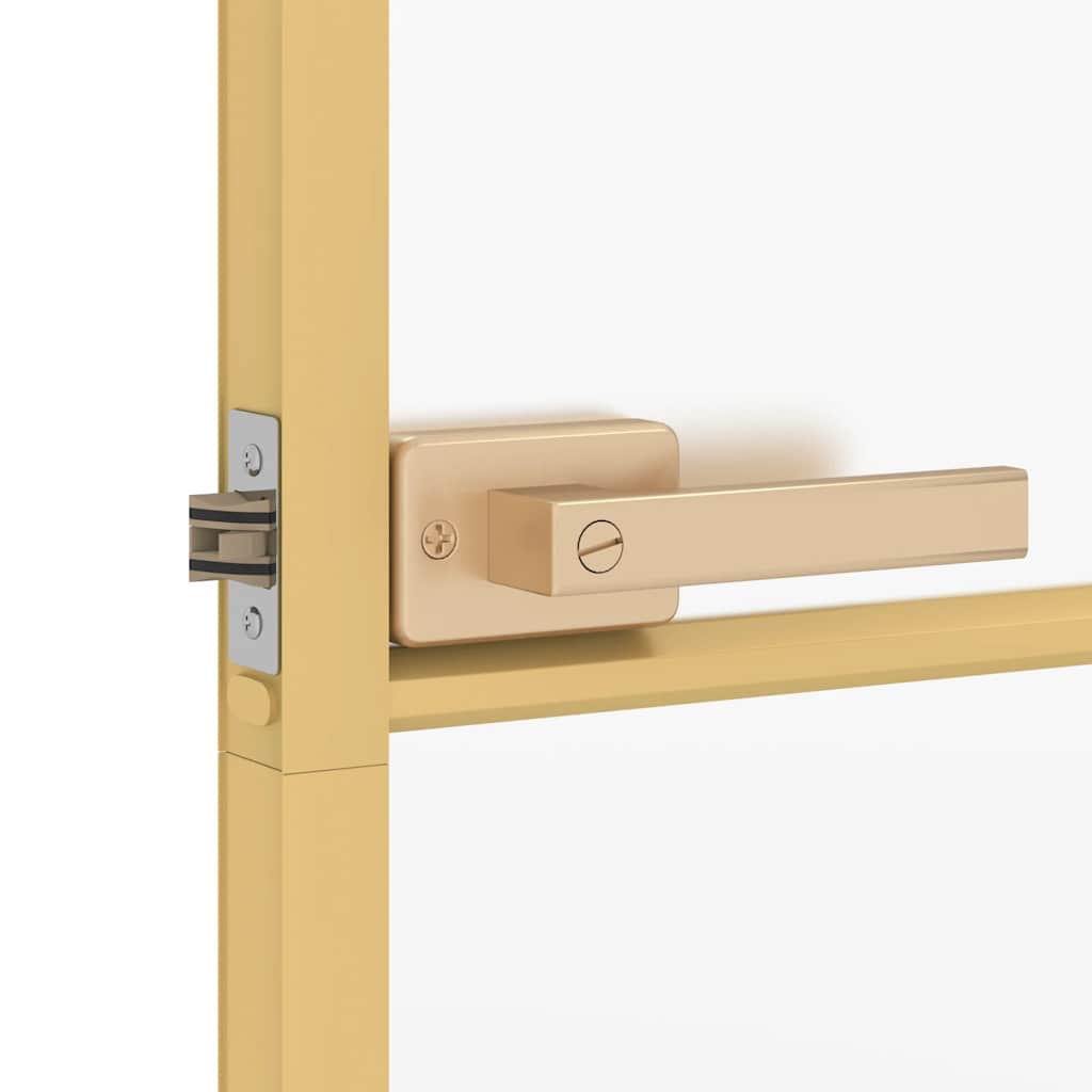 Porta Interni Sottile Oro 83x201,5cm Vetro Temperato Alluminio | homemem39