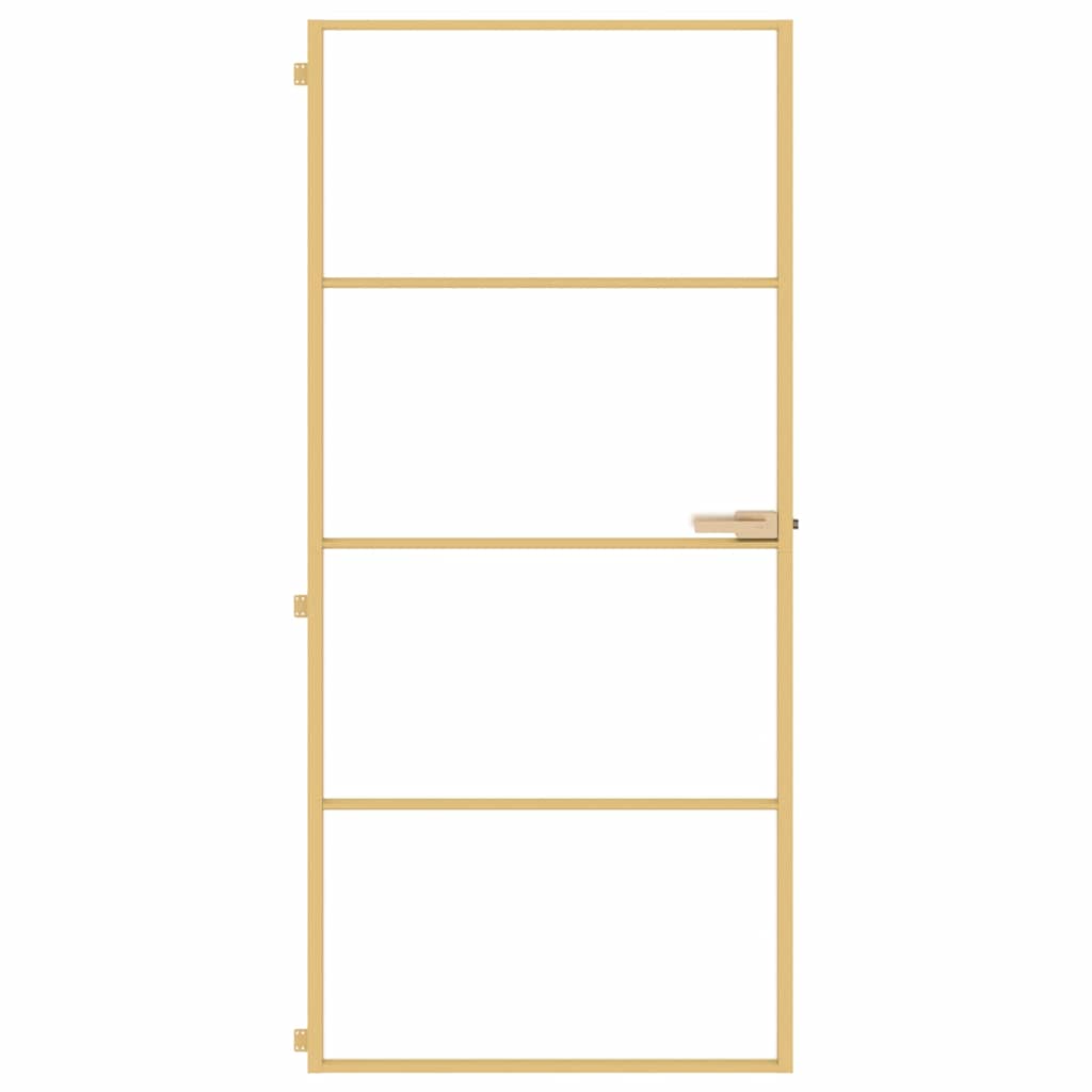 Porta Interni Sottile Oro 93x201,5cm Vetro Temperato Alluminio - homemem39