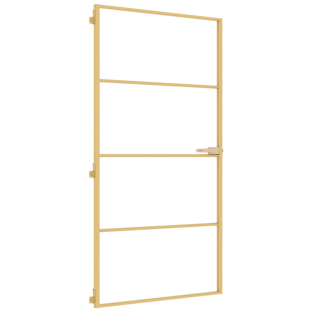 Porta Interni Sottile Oro 102,5x201,5 Vetro Temperato Alluminio | homemem39