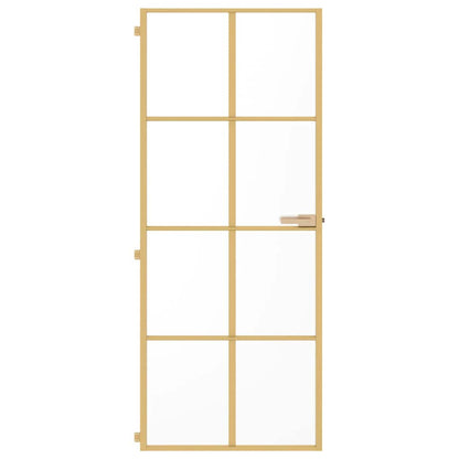 Porta Interni Sottile Oro 83x201,5cm Vetro Temperato Alluminio