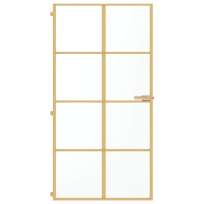 Porta Interni Sottile Oro 102,5x201,5 Vetro Temperato Alluminio - homemem39
