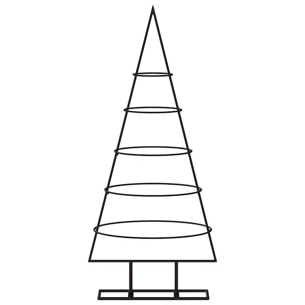 Albero di Natale Decorativo in Metallo Nero 90 cm
