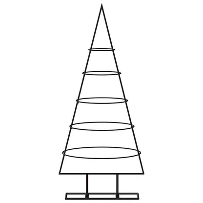 Albero di Natale Decorativo in Metallo Nero 90 cm