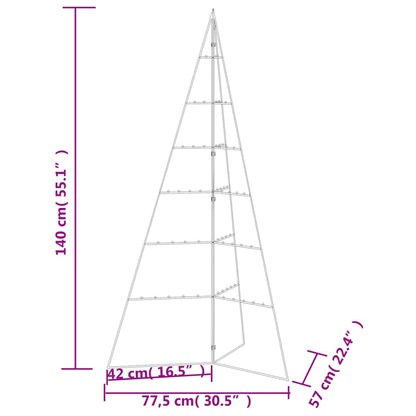 Albero di Natale Decorativo in Metallo Nero 140 cm