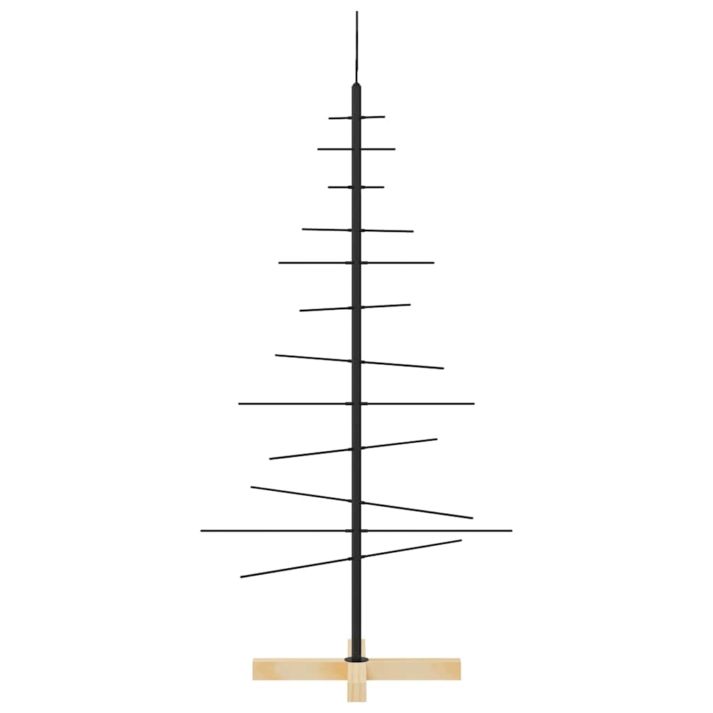 Albero di Natale in Metallo con Base in Legno Nero 120 cm