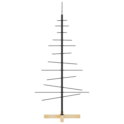 Albero di Natale in Metallo con Base in Legno Nero 120 cm