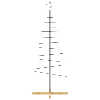Albero di Natale in Metallo con Base in Legno Nero 150 cm