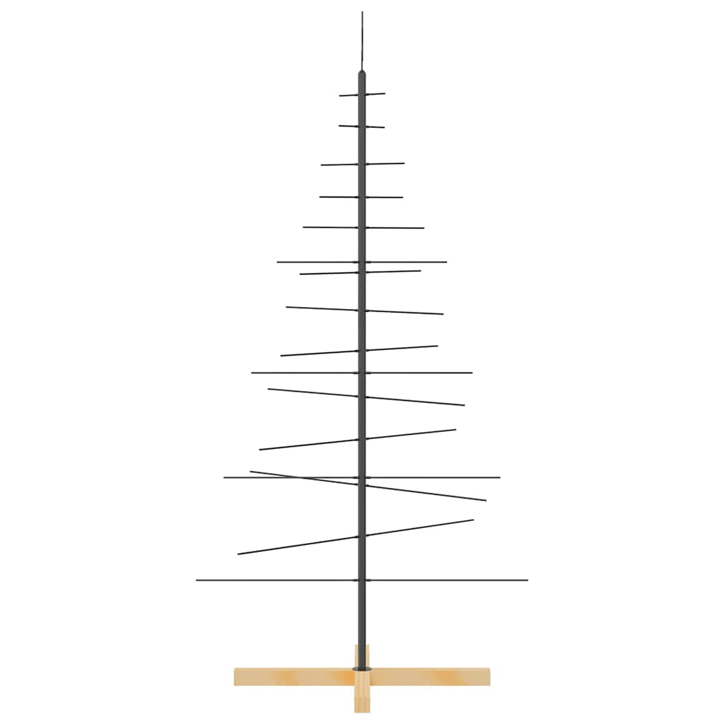 Albero di Natale in Metallo con Base in Legno Nero 150 cm