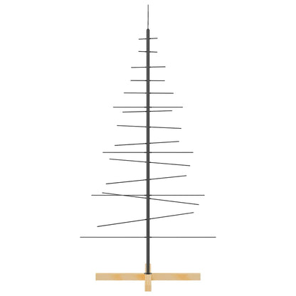 Albero di Natale in Metallo con Base in Legno Nero 150 cm