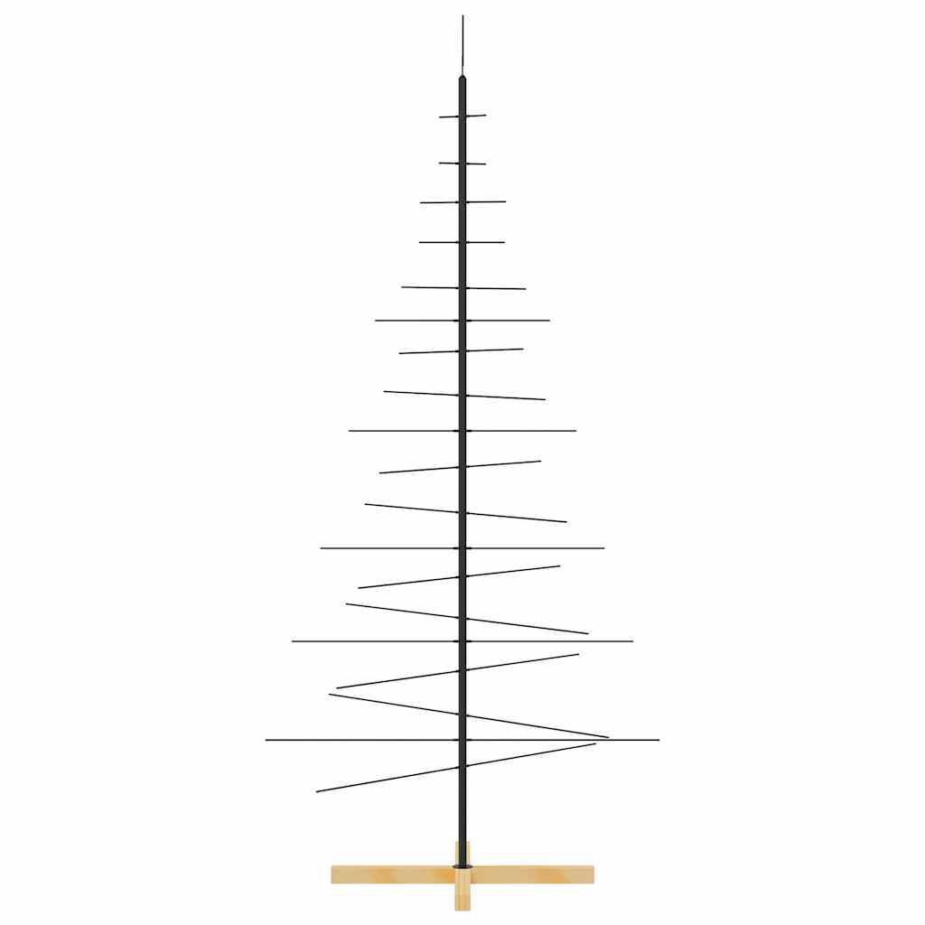 Albero di Natale in Metallo con Base in Legno Nero 180 cm