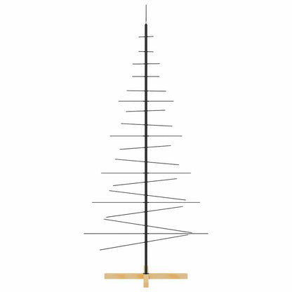 Albero di Natale in Metallo con Base in Legno Nero 180 cm