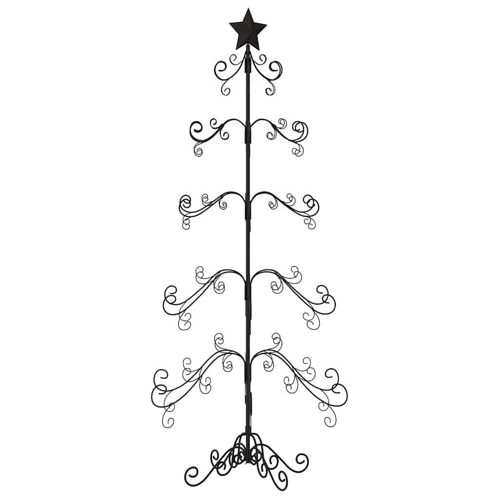 Albero di Natale Decorativo in Metallo Nero 150 cm