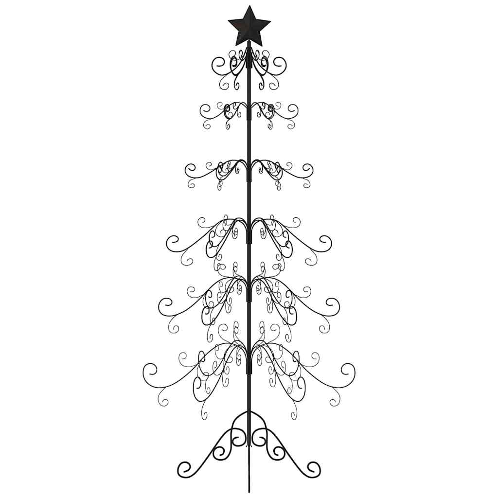 Albero di Natale Decorativo in Metallo Nero 180 cm