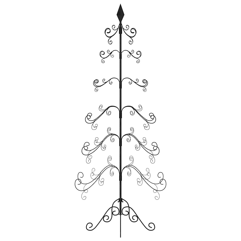 Albero di Natale Decorativo in Metallo Nero 180 cm
