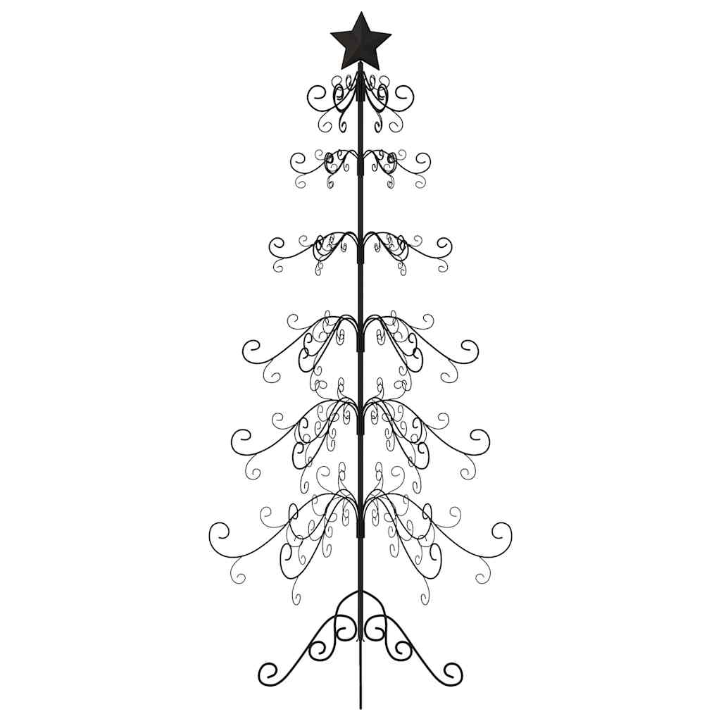 Albero di Natale Decorativo in Metallo Nero 215 cm